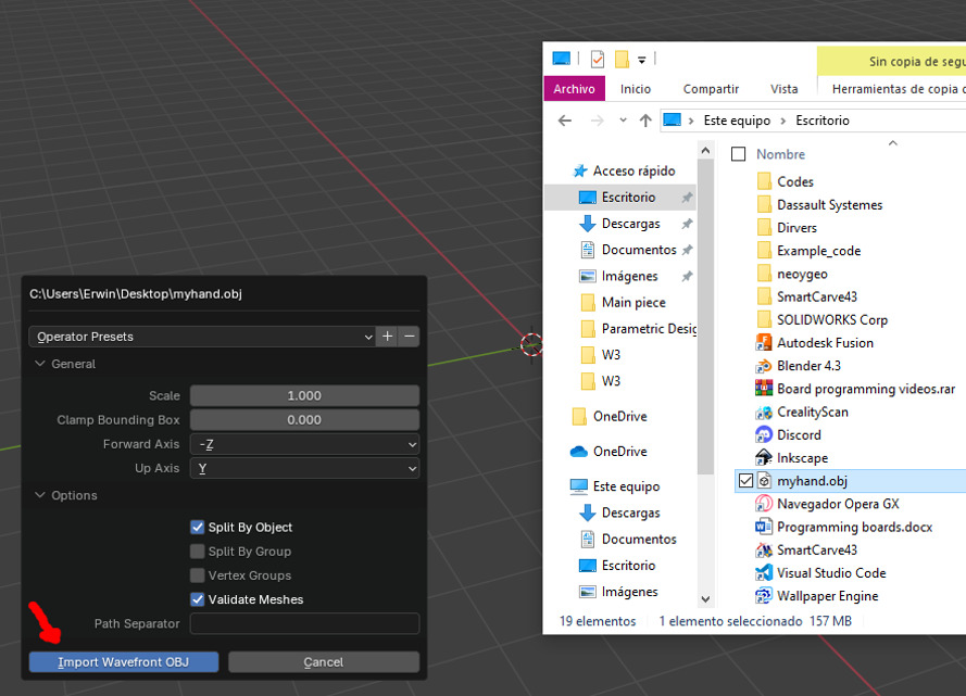 Importing OBJ into Blender